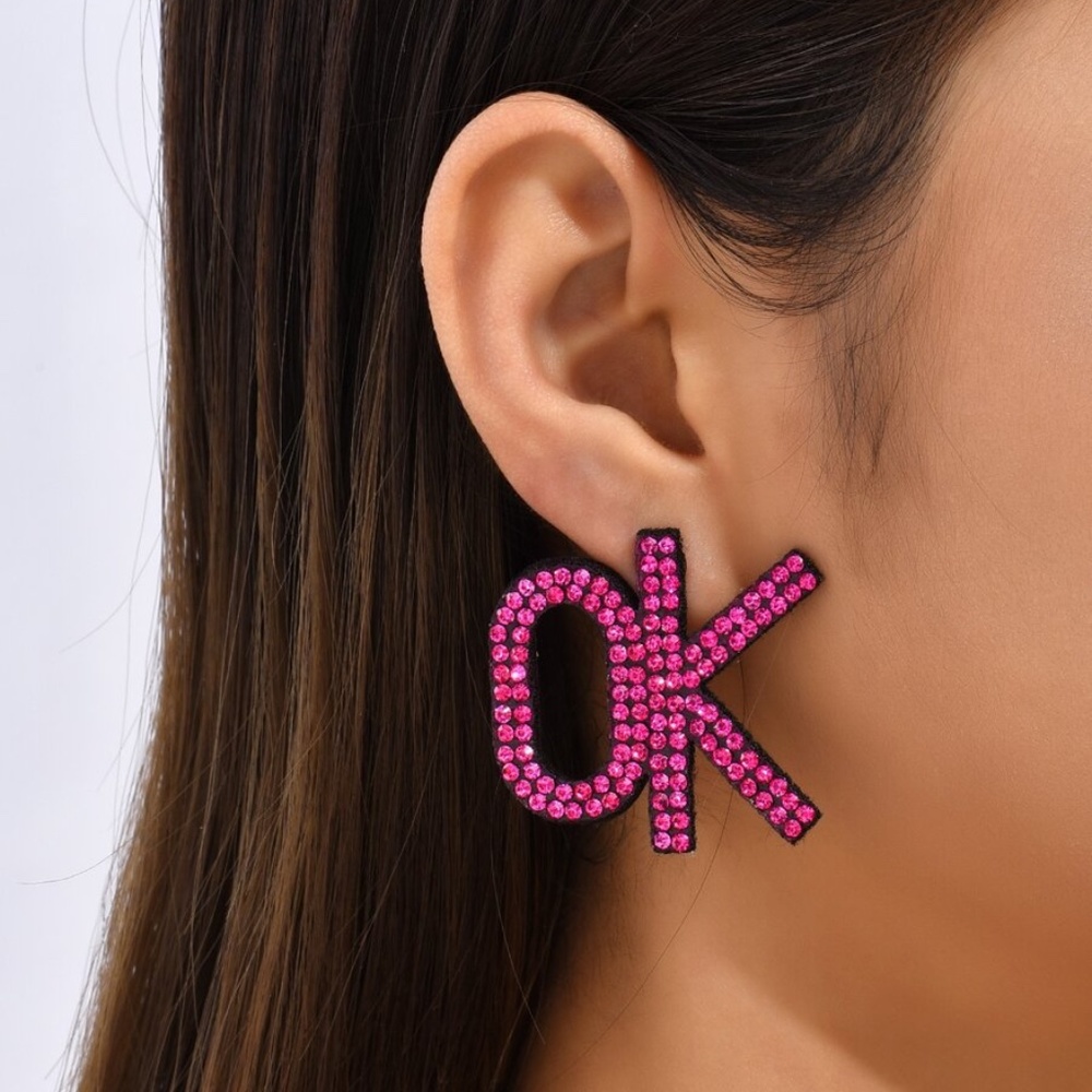 Pink OK Earrings